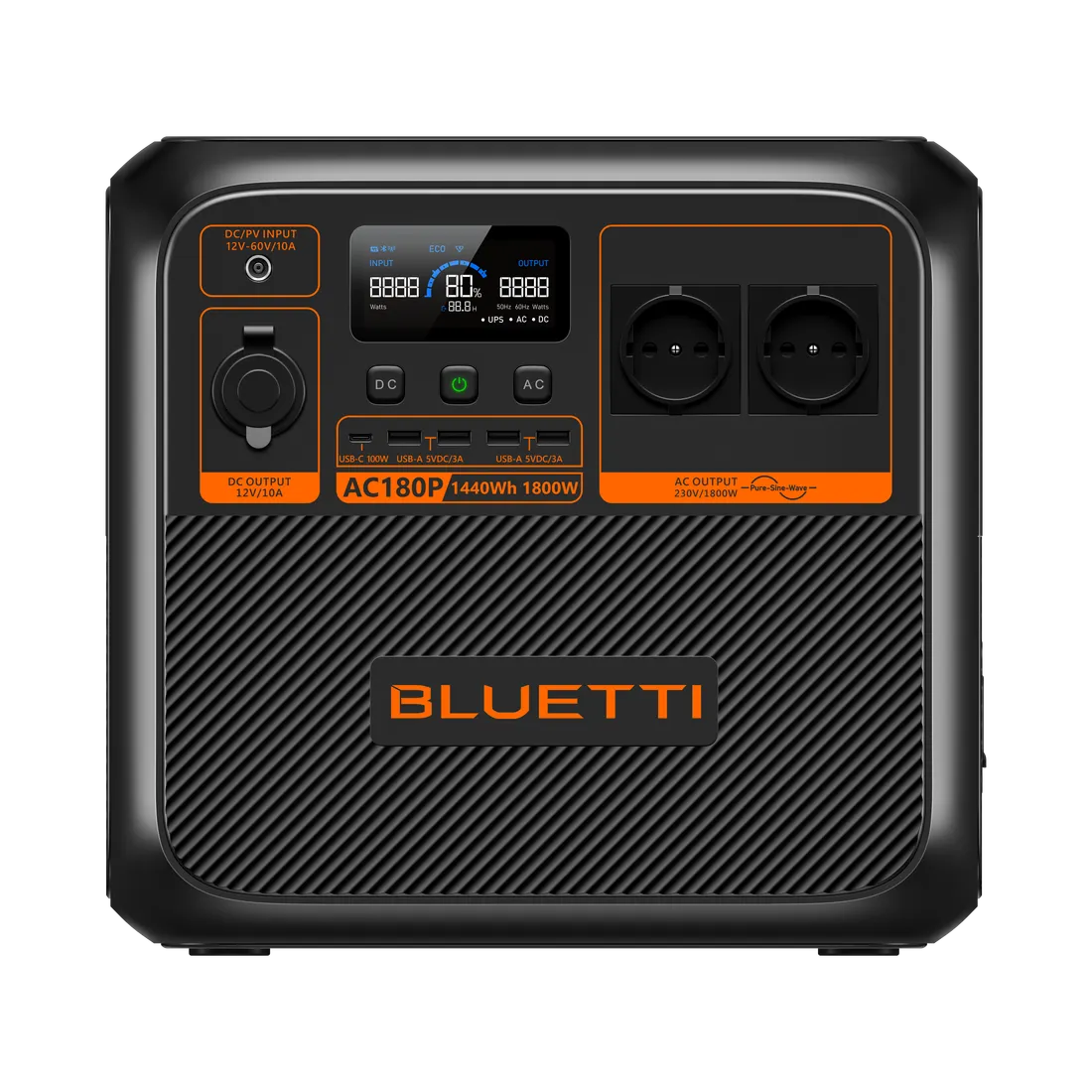 BLUETTI AC180P — vue de face | Wattonomie