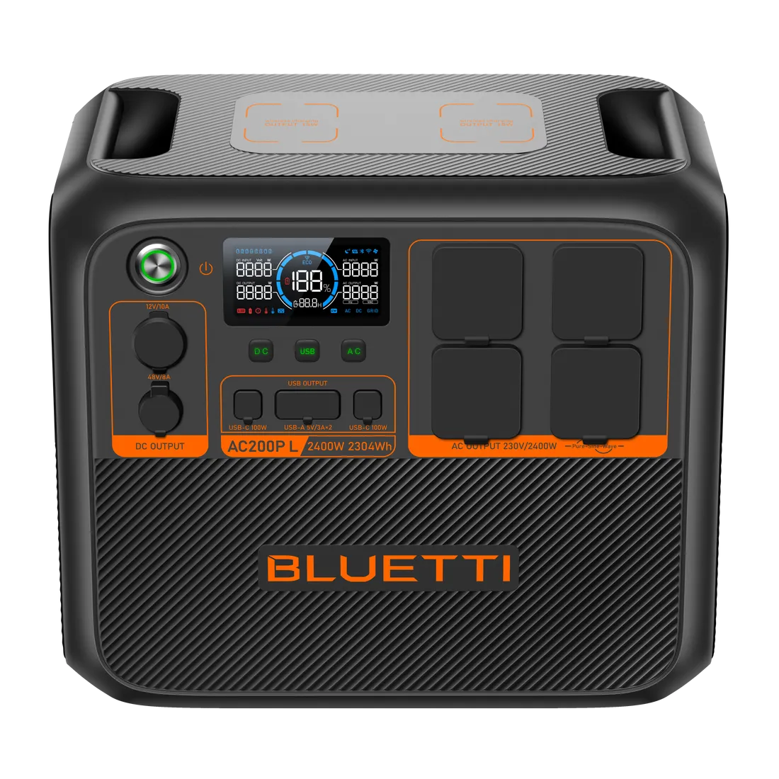 BLUETTI AC200PL — vue de face | Wattonomie